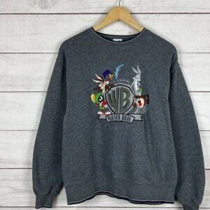 Vintage 2000 Looney Tunes Warner Bros Embroidered Sweatshirt Small